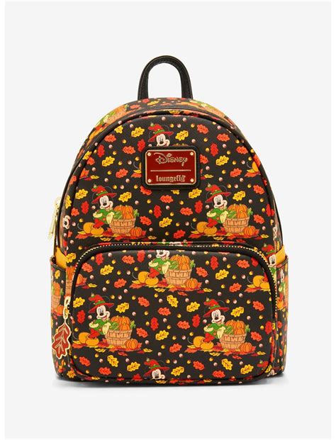 Loungefly Disney Mickey Mouse Fall Foliage Allover Print Mini Backpack