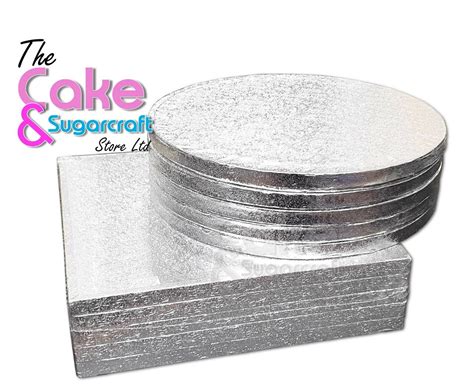 Bulk 5 Pack Of Culpitt Cake Boards Silver Round Square Drum Board 12mm