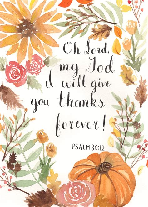 I Will Give You Thanks Watercolor Print Drawn2bcreative Scripture