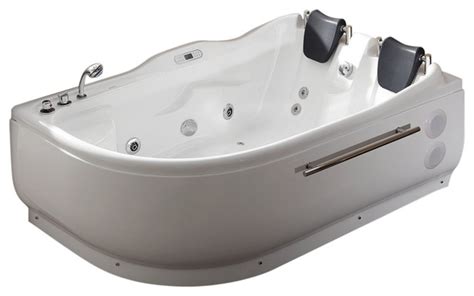 Whirlpool, air or soaking bathtub? EAGO 6 ft Left Corner Acrylic White Whirlpool Bathtub for ...
