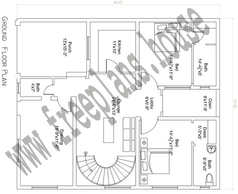 44×37 Feet 151 Square Meters House Plan Free House Plans