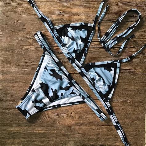 Fghgf 2018 New Sexy Micro Bikini Set Thong Brazilian Camouflage