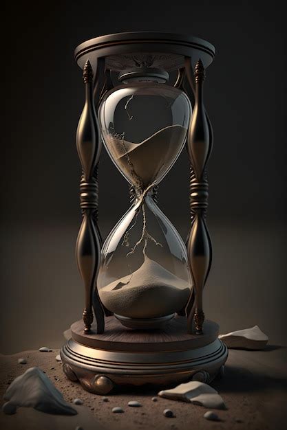 Premium Ai Image A Cracked Hourglass With A Broken Sand On The Bottom