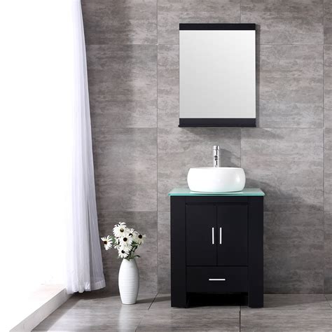 Wonline 24 Black Wood Bathroom Vanity Cabinet Modernmirror