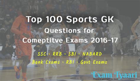 Top 100 Gk Sports Questions For Competitive Exams 2016