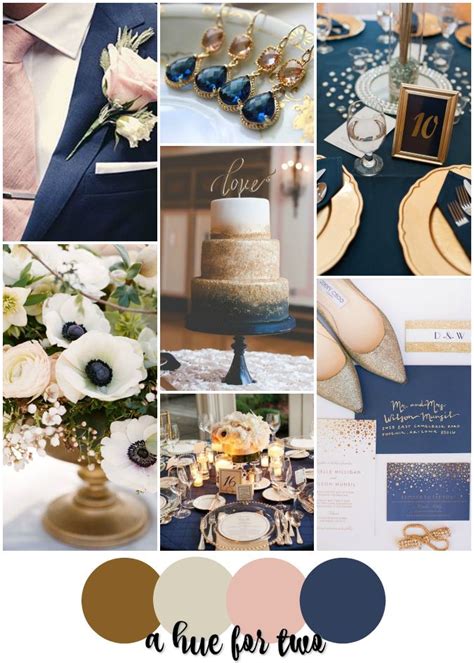 Gold Champagne Blush And Navy Fall Wedding Colour Scheme Elegant