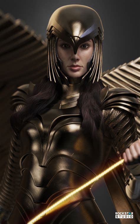 Artstation Wonder Women Golden Eagle Armor Portrait