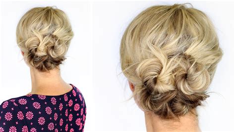 Proving once again that elegance doesn't have to be hard or time consuming. Knotted Updo For Short Hair - YouTube