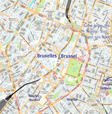 Brussels City Map Laminated Wall Map Of Brussels Belgium