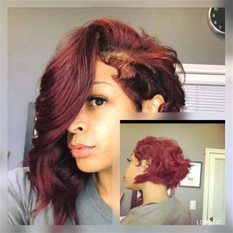 The top brushes down to a heavy fringe which conceals one eye, very cloak and dagger, and highly alluring, too…weave bob hairstyles supply the hair, you decide the look! Super Cute Quick Weave Wavy Messy Bob | Quick weave ...