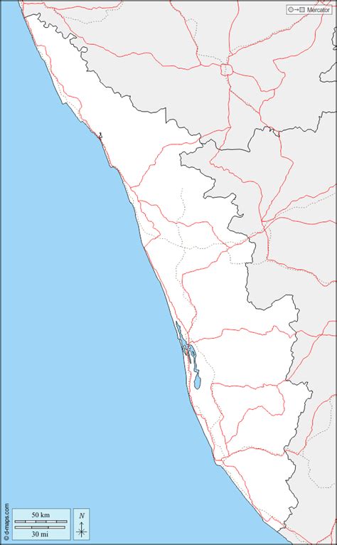 Kerala Free Map Free Blank Map Free Outline Map Free Base Map Boundaries Roads