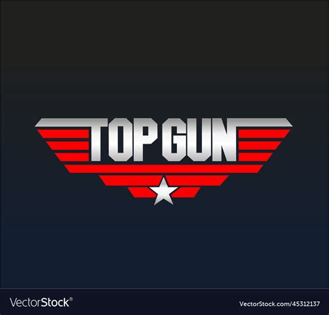 Top Gun Typography Icon Topgun Symbol Royalty Free Vector