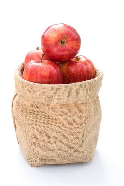 Fresh Apples In Gunny Bag Stock Image Image Of Harvest 30188787