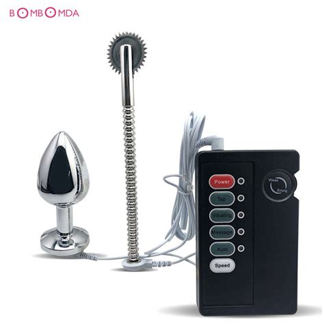 Stainless Steel Anal Vibrator Remote Control Electric Shock Pulse Therapy Massage Stimulate Anal
