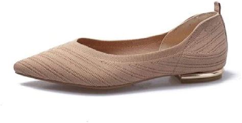 Womens Flats Knit Fabric Pointed Toe Flats Shoes Classic