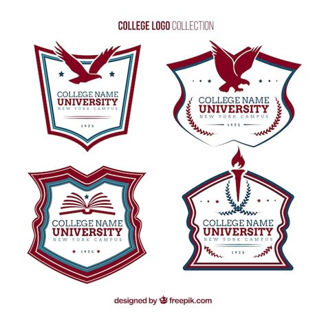 Elegant College Logos Free Vector