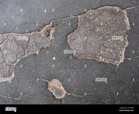 Cracked Asphalt Surface Texture Road Or Sidewalk Pothole Broken