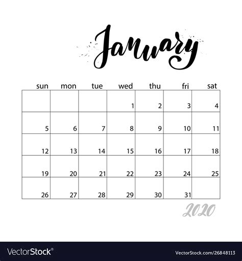 Printable Free Printable Wall Blank Template 2020 Calendar By Month