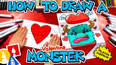 How submit your stuff in this group ? How To Draw A Valentine's Monster - Folding Surprise