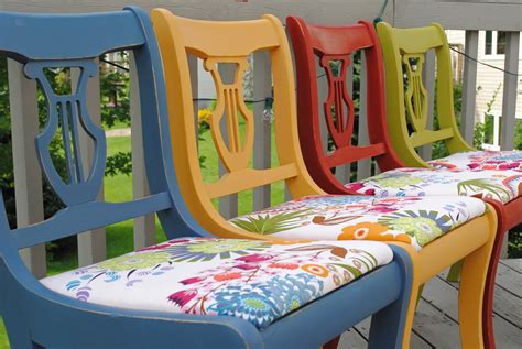Reserved Set Of Four Colorful Dining Chairs