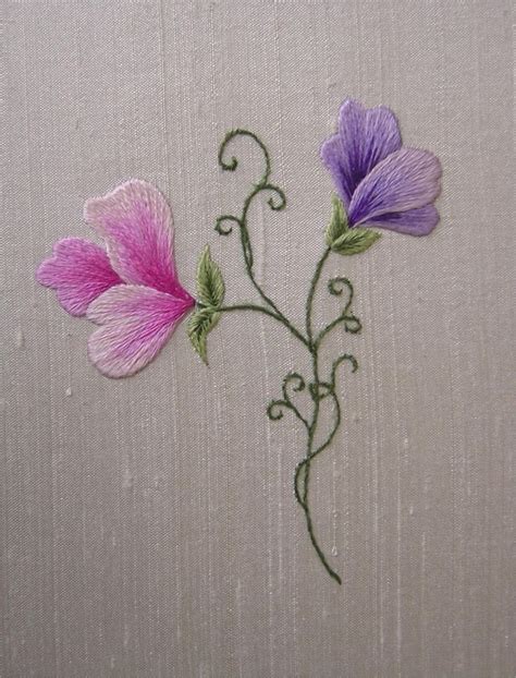 Silk Shading Vine Embroidery In 2020 Ribbon Embroidery Ribbon