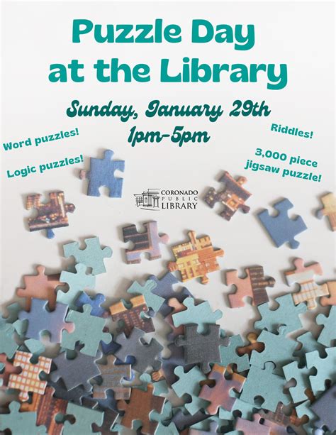 Puzzle Day At The Library Coronado Public Library