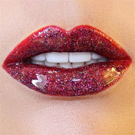 Red Glitter Lips Sm00ch ♡ Pinterest