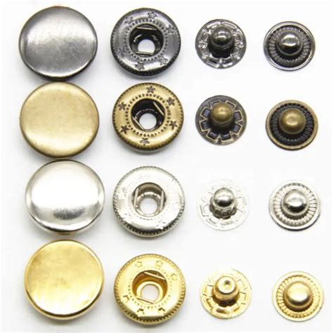 100 Sets Snap Fasteners Kit Metal Snap Buttons Press Studs With 4