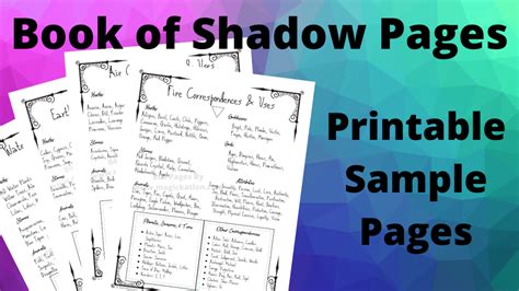 free printable book of shadow pages magickation book of shadow printable books book of