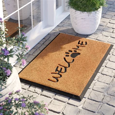 Sol 72 Outdoor Arden Welcome Paw 36 In X 24 In Non Slip Outdoor Door