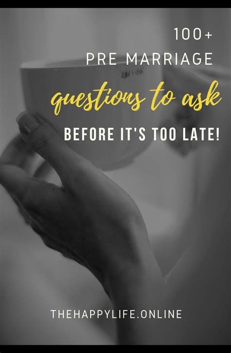 100 pre marriage questions to ask before it s too late premarital counseling pre marriage