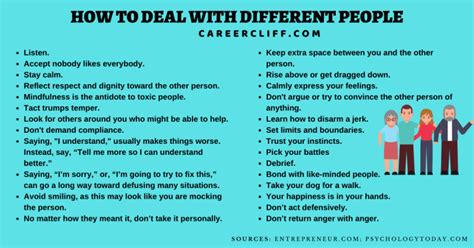 18 Tricks To Learn How To Deal With Different People Career Cliff