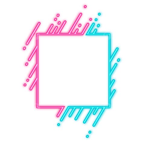 Pink And Blue Square Neon Border Frame Neon Border Border Neon Png