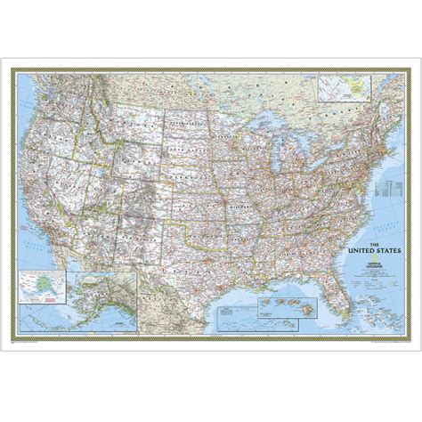 Usa Classic Wall Map Poster Sized Geographica