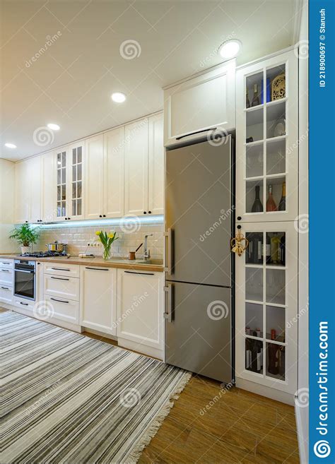 Cozy Modern Well Designed Kitchen Interior Stock Image Image Of White