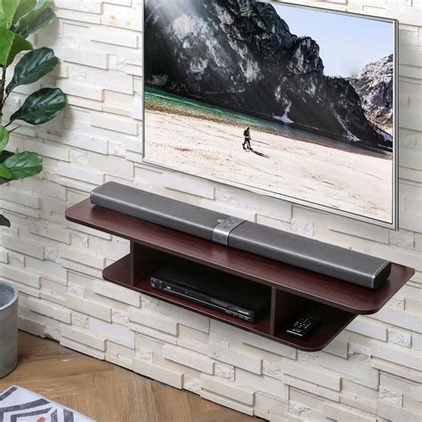 Fitueyes Floating Tv Stand Wall Mounted Media Console Entertainment Storage Walnut Walmart Com