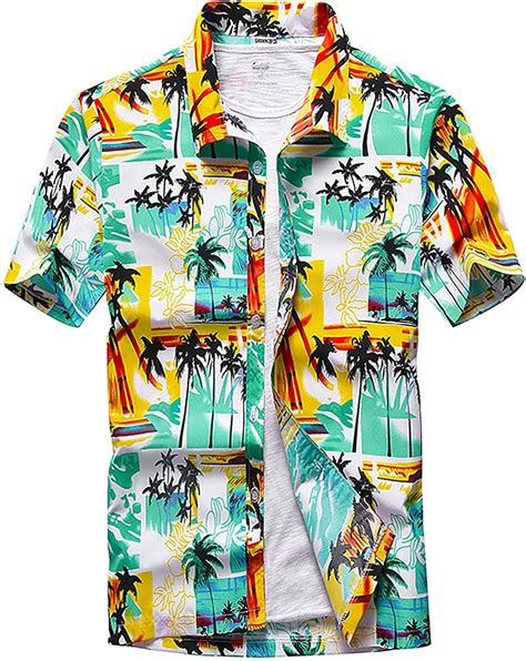 YCYUYK Camisa Hawaiana De Playa De Aloha Para Hombre Camisa Hawaiana Con Botones Para Hombre