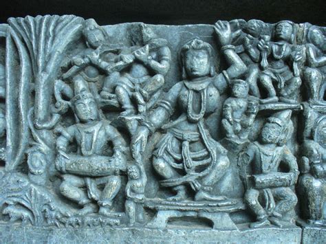 Sculpture Of Temple Dancers Halebeed Temple Complex Karnataka South