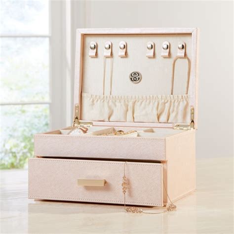 Agency Medium Pale Pink Jewelry Box Reviews Crate And Barrel In