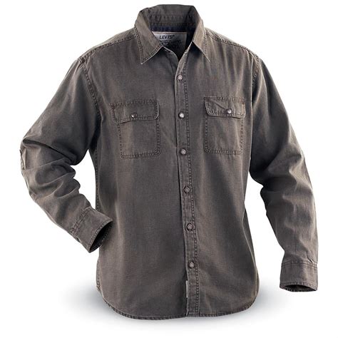 Levis® Flannel Lined Canvas Shirt Brown 126750 Shirts At