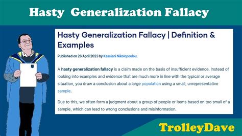 8 Hasty Generalization Fallacy Youtube