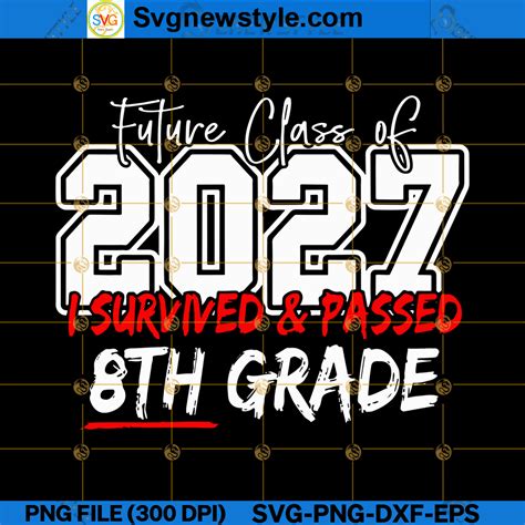 8th Grade Class Of 2027 Svg Class Of 2027 Graduation Cap Svg Png