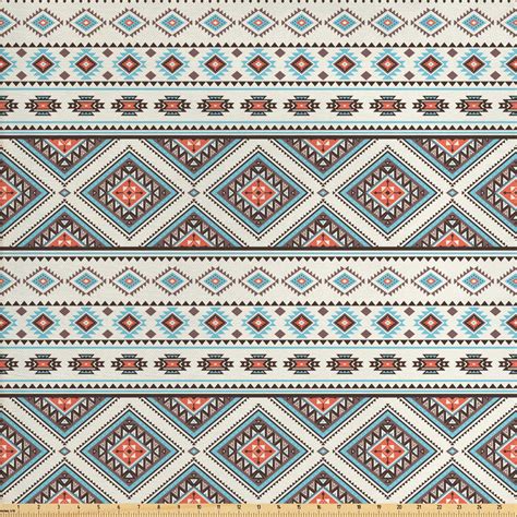 Aztec Fabric By The Yard Print Of Retro Style Native Ornaments