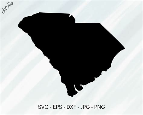 South Carolina Shape Map Svg South Carolina Outline Etsy