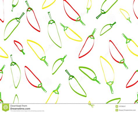 Seamless Pattern With Silhouette Of Peppers Stock Vector