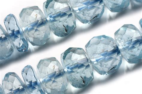Natural Aquamarine Faceted Rondelle Beads 3 5mm Aaa Quality Etsy