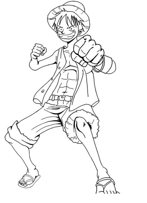 Luffy Sonriendo Para Colorear Imprimir E Dibujar Dibujos Colorear Com