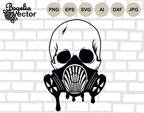 Skull In Gas Mask Svg Skull Cut File Respirator Mask Svg Etsy