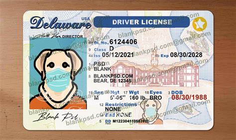 Delaware Drivers License Psd New V2 Blank Psd