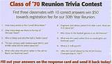 Pictures of Class Reunion Games Questionnaire